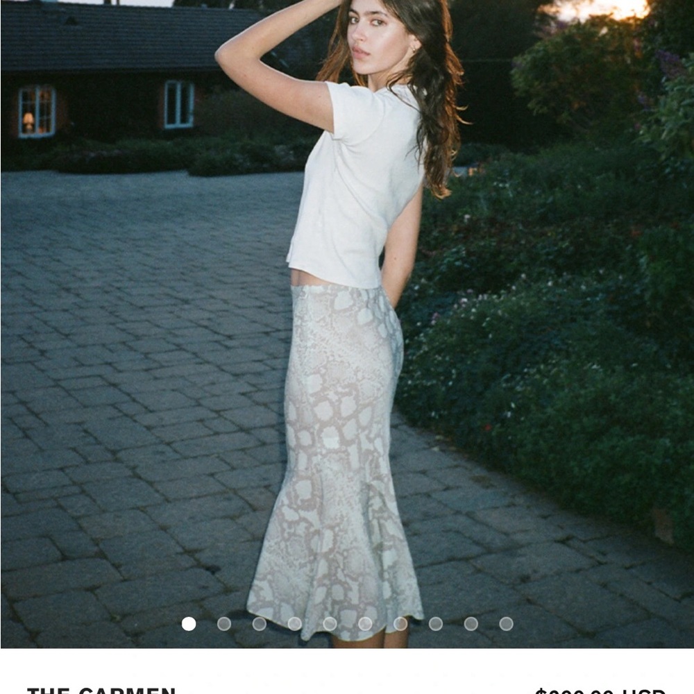 Realisation Par Gray Snake Print Midi Skirt